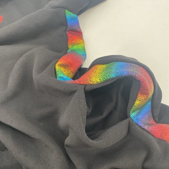 TomboyX Women's Size Large Metallic Rainbow Anytime Romper Pockets Hood Black - Picture 9 of 11